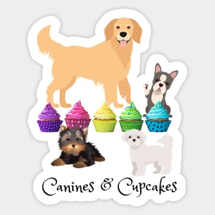 Canines & Cupcakes Dogs & Dessert Sticker